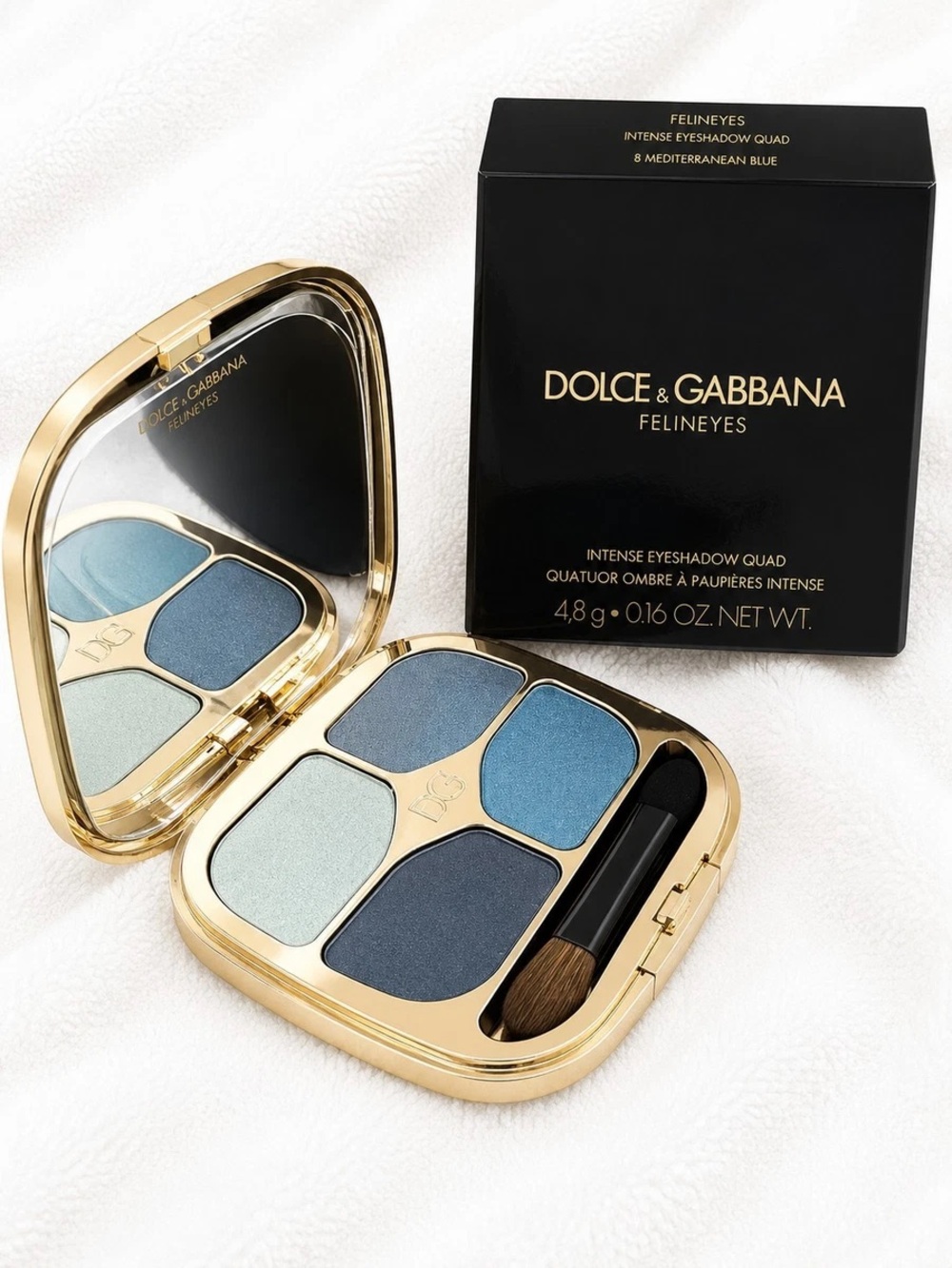 Dolce & Gabbana Felineyes Intense Eyeshadow Quad -8 Mediterranean Blue NIB